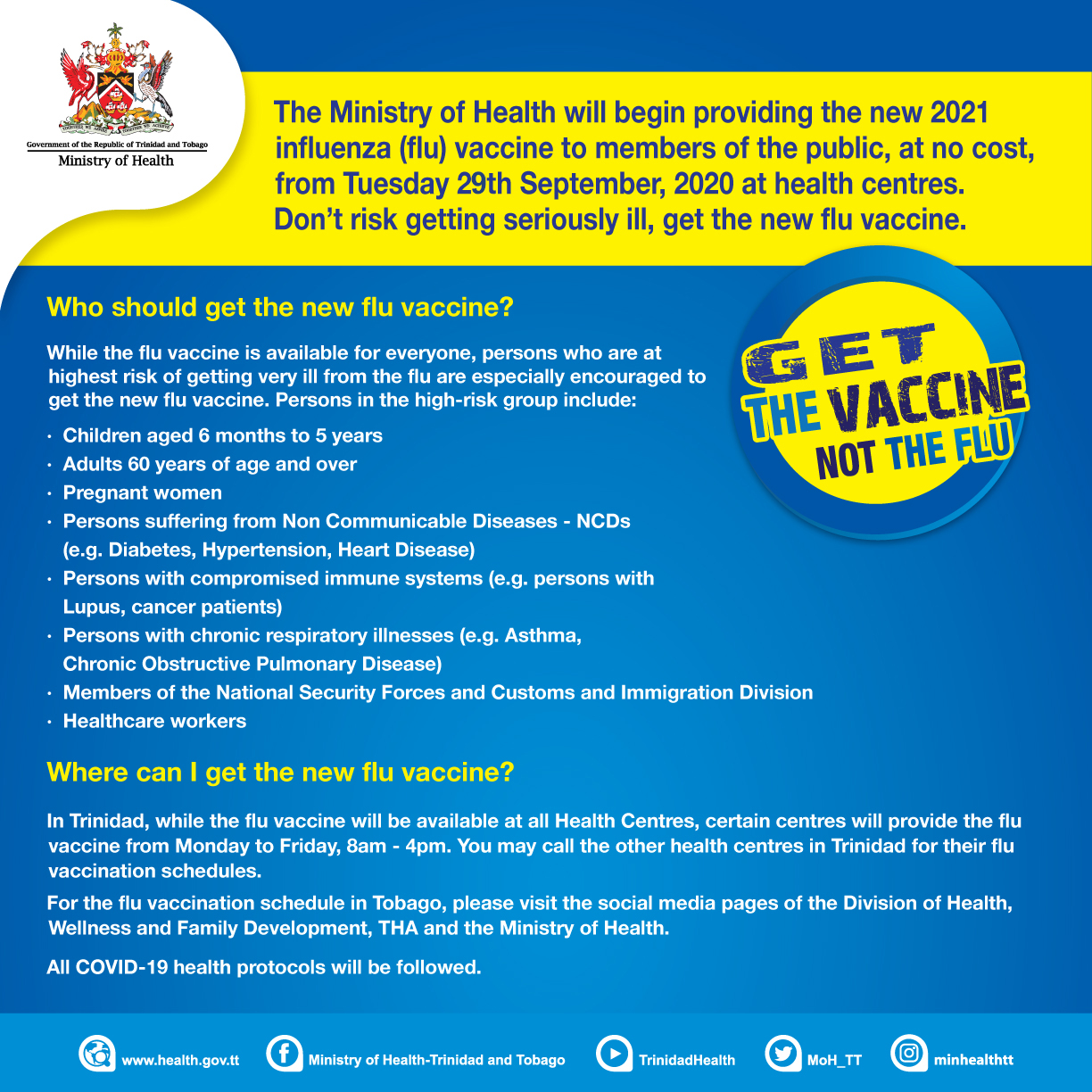 Protect yourself and your loved ones. Get the new flu vaccine 